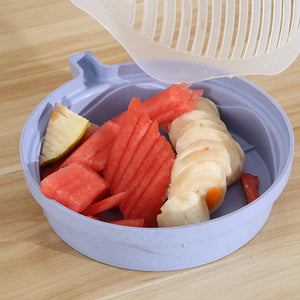 Creative Multi-functional Fruit Salad Bowl Cutter Fruit And Vegetable Lazy Cutting Bowl Cutting Vegetable Divider Kitchen Tool