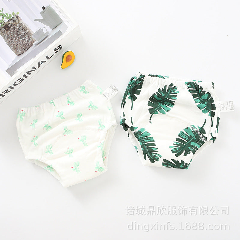 Pack Of Two New born Baby Pants  Four-layer Gauze Washable Diaper Pants