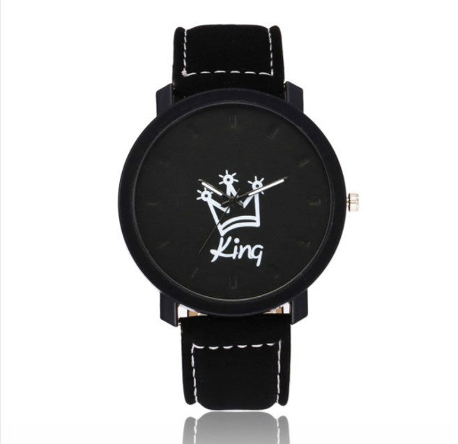 New Creative Crown Couple Watch Korean Version Men&#039;s And Women&#039;s King Queen Queen&amp;amp;amp;king Casual Watch