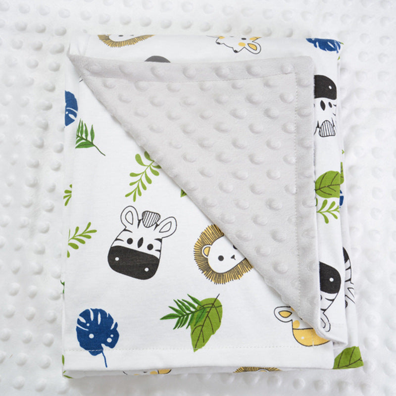 Super Soft Bubble Velvet Pea Velvet Double Layer Children&#039;s Blanket Baby Travel Windproof Blanket Air Conditioning Blanket