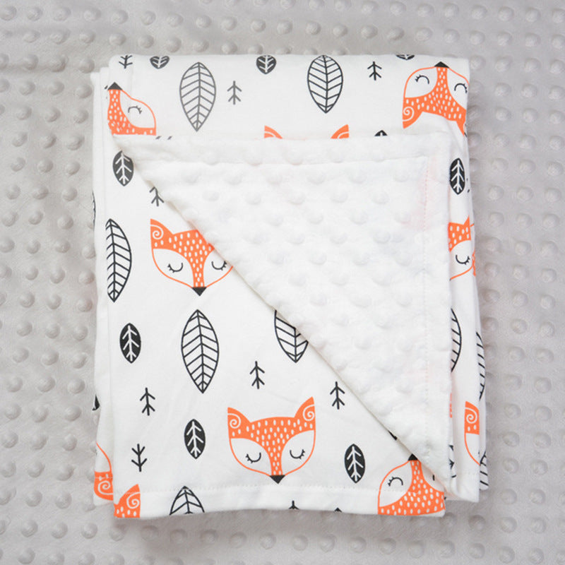 Super Soft Bubble Velvet Pea Velvet Double Layer Children&#039;s Blanket Baby Travel Windproof Blanket Air Conditioning Blanket