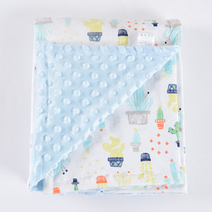 Super Soft Bubble Velvet Pea Velvet Double Layer Children&#039;s Blanket Baby Travel Windproof Blanket Air Conditioning Blanket