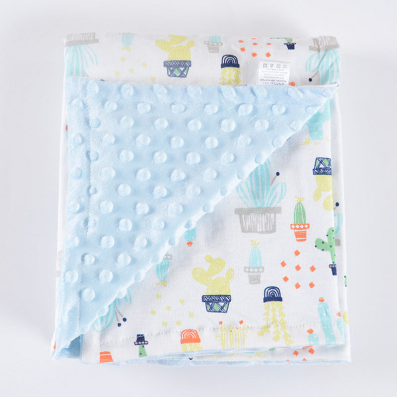 Super Soft Bubble Velvet Pea Velvet Double Layer Children&#039;s Blanket Baby Travel Windproof Blanket Air Conditioning Blanket