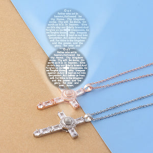 European And American Jewelry Cross Projection Necklace Copper Projection Diamond Pendant Creative Necklace