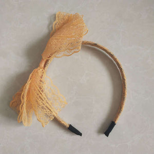 European And American Amazon Lace Bow Headband Wide-brimmed Women&#039;s Retro Big Bow Headband Hair Accessories Hair Clips New