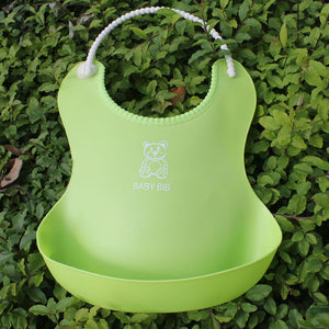 New Three-dimensional Waterproof Children&#039;s Eating Pocket Baby Imitation Silicone Bib Baby Bib Saliva Napkin Baby Eating Pocket