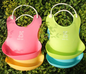 New Three-dimensional Waterproof Children&#039;s Eating Pocket Baby Imitation Silicone Bib Baby Bib Saliva Napkin Baby Eating Pocket