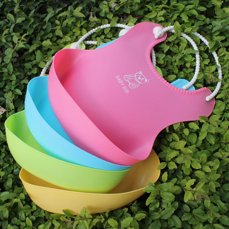 New Three-dimensional Waterproof Children&#039;s Eating Pocket Baby Imitation Silicone Bib Baby Bib Saliva Napkin Baby Eating Pocket