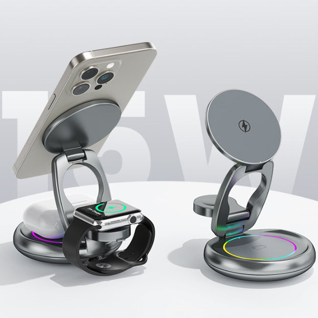 3-in-1 Wireless Charging Station – Fast Charger for iPhone, AirPods & Apple Watch