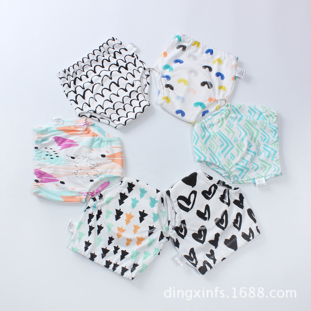 Pack Of Two New born Baby Pants  Four-layer Gauze Washable Diaper Pants