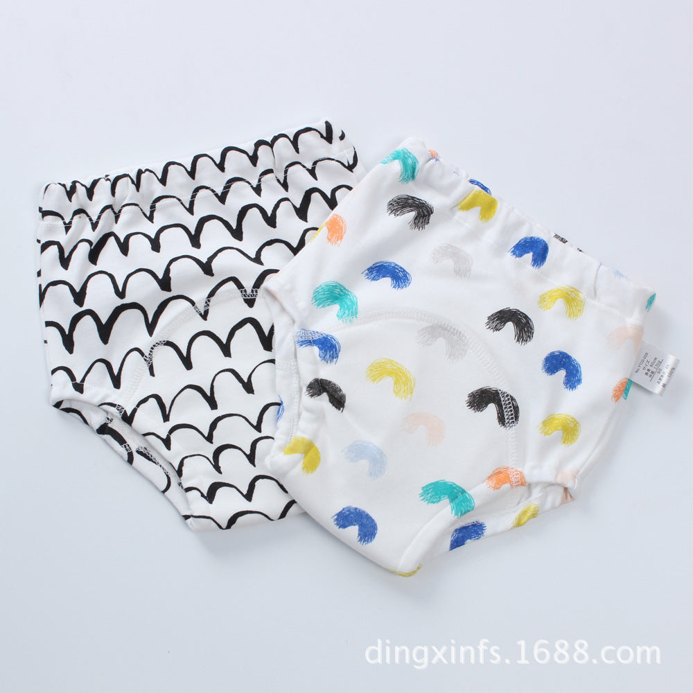 Pack Of Two New born Baby Pants  Four-layer Gauze Washable Diaper Pants