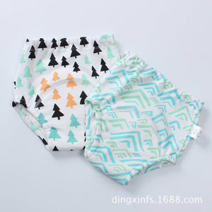 Pack Of Two New born Baby Pants  Four-layer Gauze Washable Diaper Pants