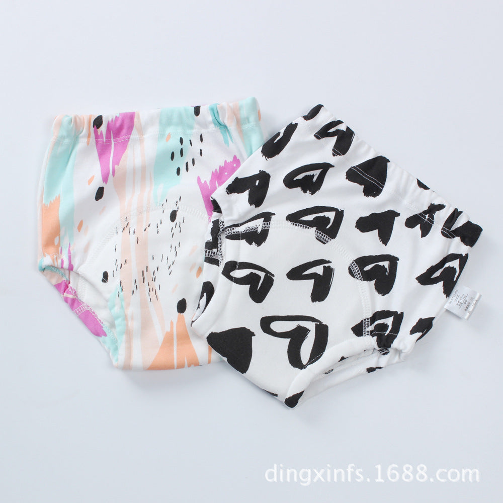 Pack Of Two New born Baby Pants  Four-layer Gauze Washable Diaper Pants