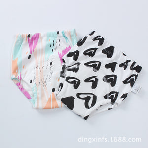 Pack Of Two New born Baby Pants  Four-layer Gauze Washable Diaper Pants