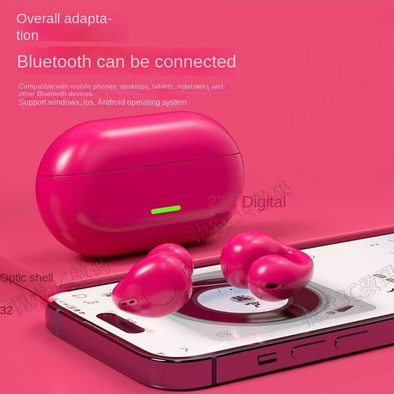 Cross-border 2024 New Conductive Bluetooth Wireless Earphone Clip Ear Comfortable Sport For Apple Huawei