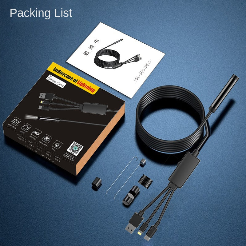2 Million HD Industrial Endoscope Camera Support Apple Android Computer Three-in-one Pipe Endoscope