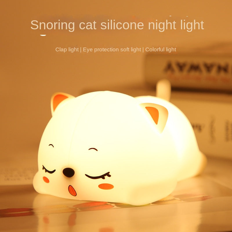 Soft Light Eye Protection Silicone Patting Lamp Bedside Feeding Lamp Led Bedside Night Light Bedroom Sleep Lamp Gift Ornaments