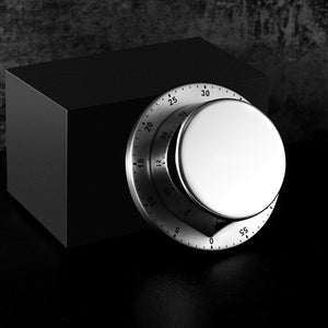 Timer Kitchen Mechanical Stainless Steel Timer Baking Reminder Flying Saucer Learning Time Management Alarm Clock Magnetic Suction