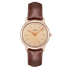 GEDI Godi Simple Classic Retro Belt Quartz Watch A Generation Of Simple Ladies Waterproof Watch 312