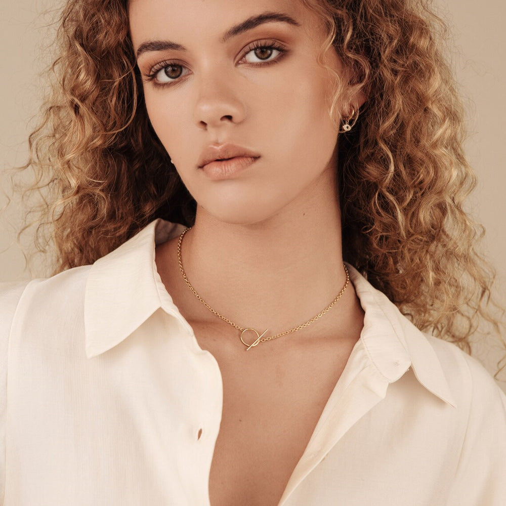 Personalized Simple Pclip Chain Clavicle Chain Women&#039;s Fashion Layered Ot Buckle Versatile Necklace