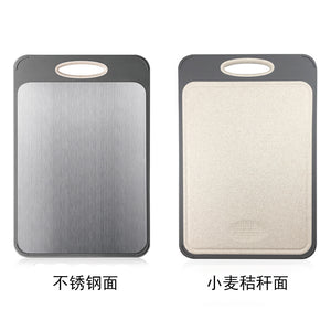Food Grade New Straw Face 304 Stainless Steel Cutting Board Double Use Large Thick Cutting Board