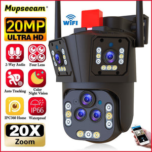 Three-screen Outdoor Monitor Outdoor HD Wifi Home Zoom Outdoor 360 Panoramic Network Camera