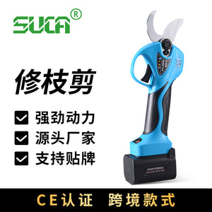 Shuchang New 32mm Electric Pruning Shears Gardening Scissors Rechargeable Lithium Battery Garden Coarse Branch Shears Fruit Tree Electric Shears