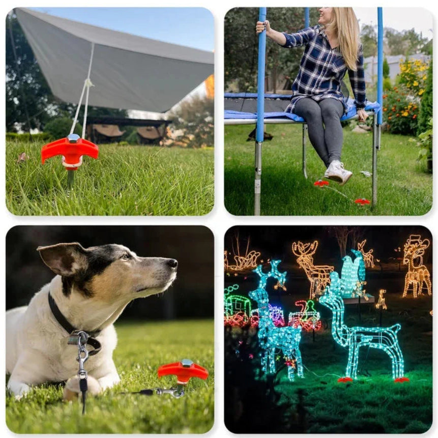 Hexagonal Spiral Fluorescent Nail Outdoor Luminous Rotatable M8 Carbon Steel Hexagonal Plastic Head 20cm Threaded Tent Nail