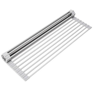 Foldable Silicone Kitchen Sink Drain Rack Roller Shutter Storage Rack Rollable Sink Insulated Tableware Fruit And Vegetable Drain Rack