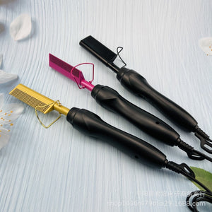 Wet And Dry Electric Heating Copper Comb Hot Comb Hair Straightener Household Perm Hair Curler Comb