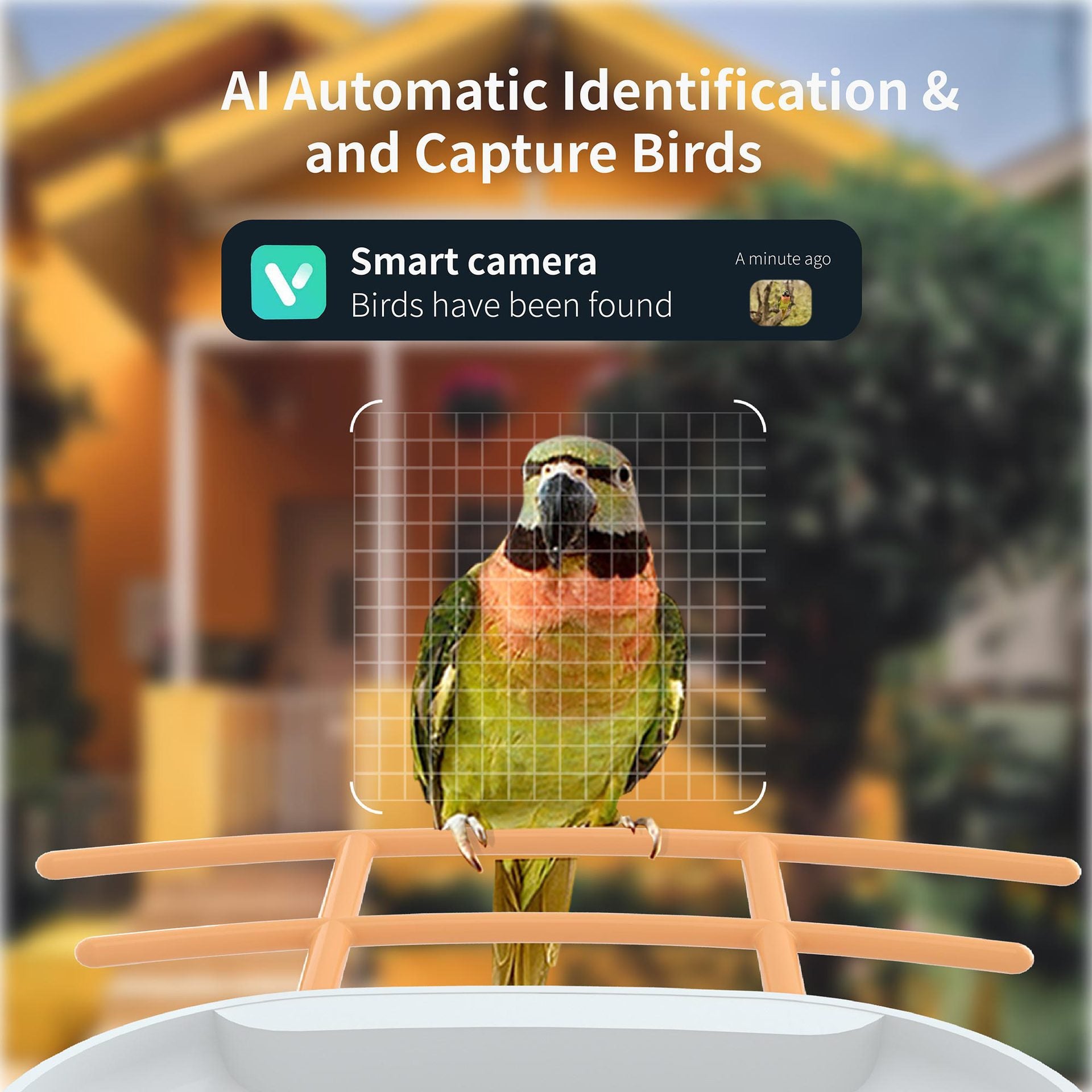 Smart Bird Feeder Camera Solar Battery Outdoor Wireless AI Recognizable Bird Feeder