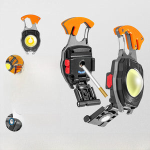 Keychain Work Light Multi-function Cigarette Lighter Charging Portable Camping Auto Repair Led Strong Light Mini Flashlight Small