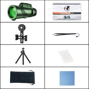 80X100 Green Monocular High-power High-definition Outdoor Bird Mobile Phone Telescope Camera