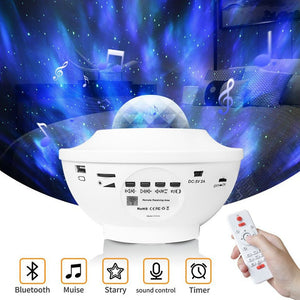 Projection Star Bowl USB Bluetooth Music Rotating Ripple Gypsophila Laser Stage Light Bedroom Atmosphere Night Light