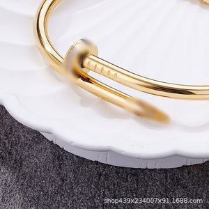 Classic Nail Bracelet Head And Tail Diamond 18k Plated Rose Gold Bracelet