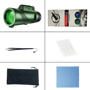 80X100 Green Monocular High-power High-definition Outdoor Bird Mobile Phone Telescope Camera