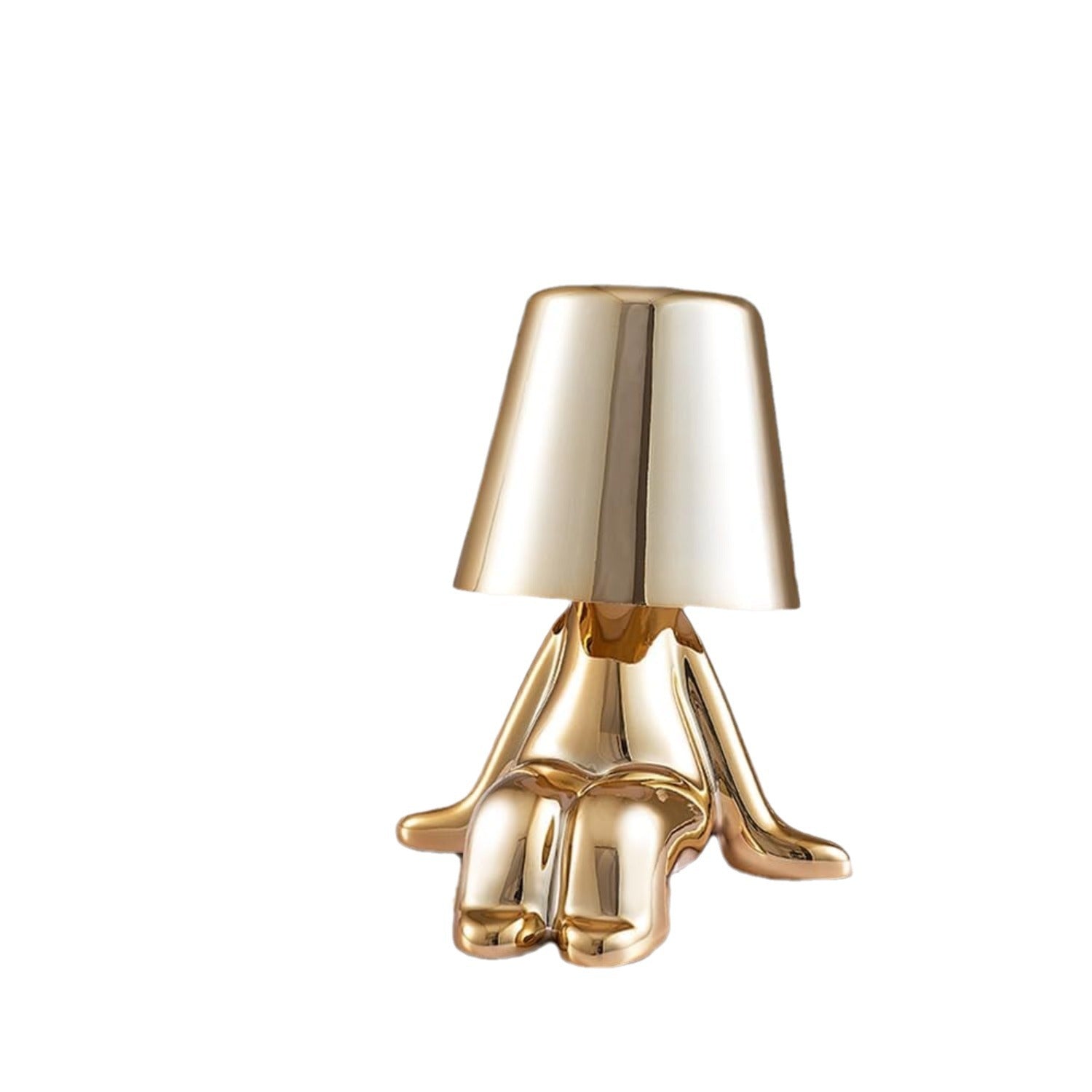 Bedside Touch Control Table Lamp, Colored Cloth Velvet Gold Decoration Thinker Statue LED Table