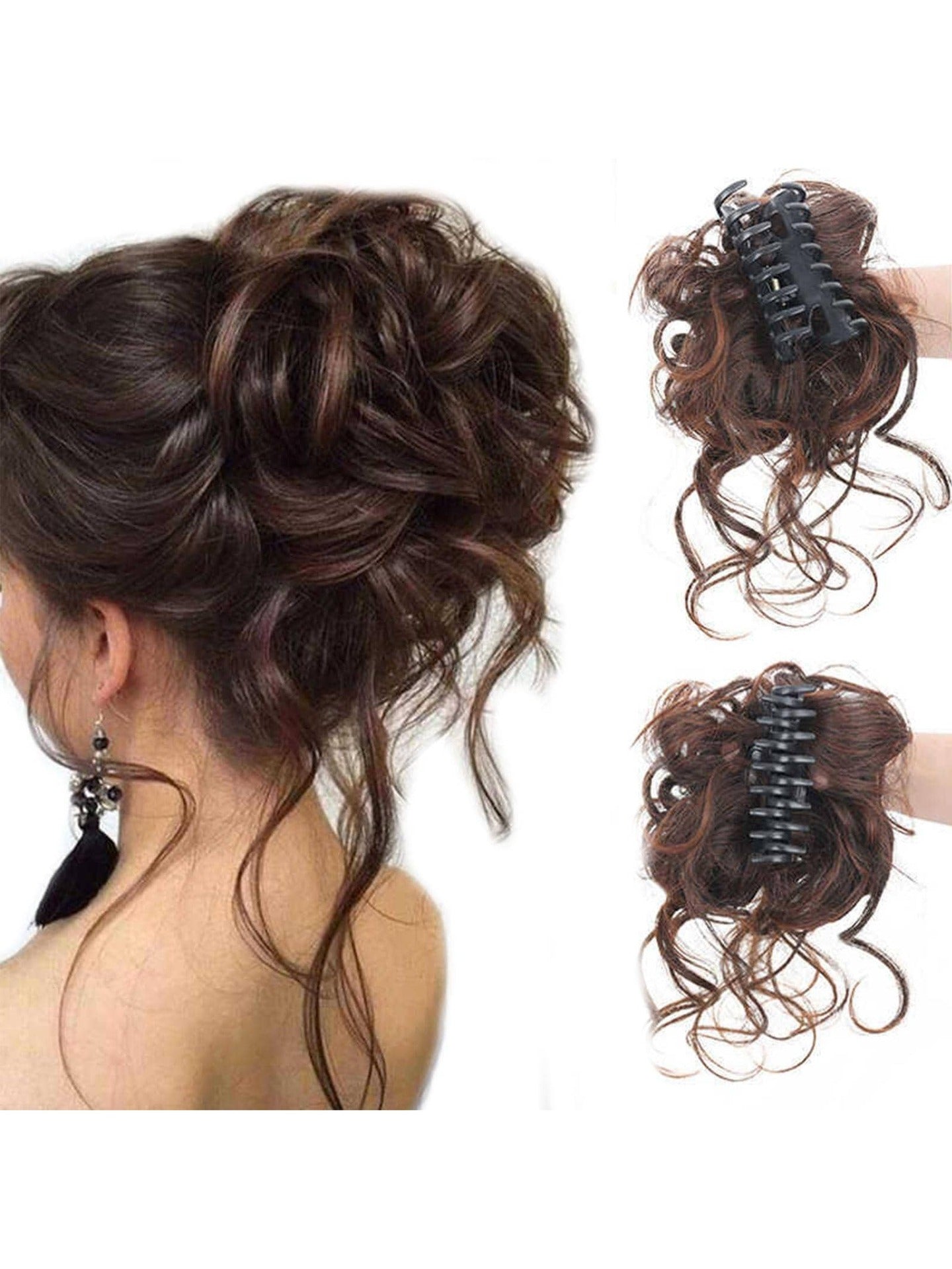 Idle Style Hair Clip Snood Ball Head Women&#039;s Natural Fluffy Long Hair Cover Wig Cap Ponytail Wig Ring Hairpin