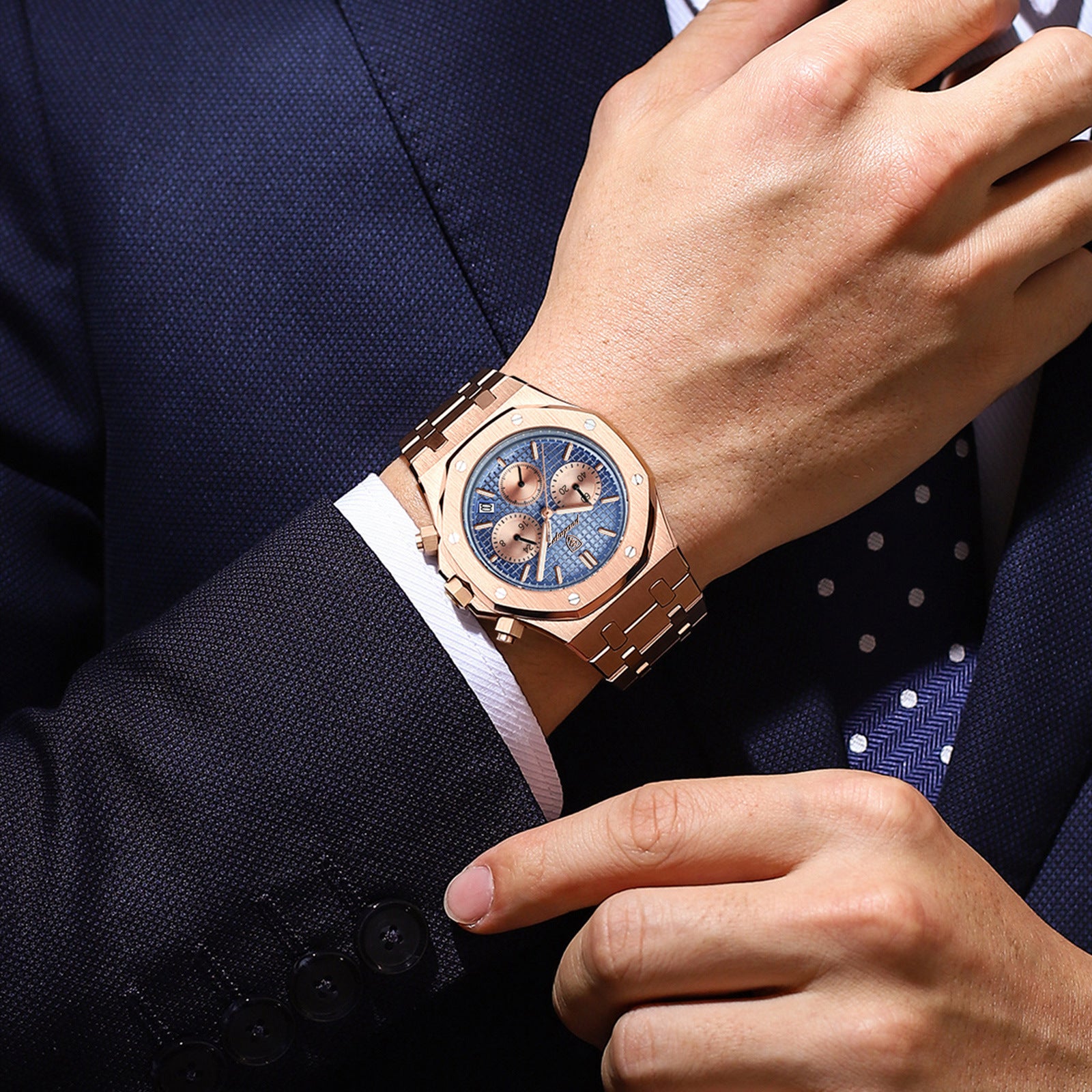 Swiss Brand New Multi-functional Quartz Men&#039;s Watch Trendy Watch Live Broadcast Foreign Trade Popular One-piece Delivery