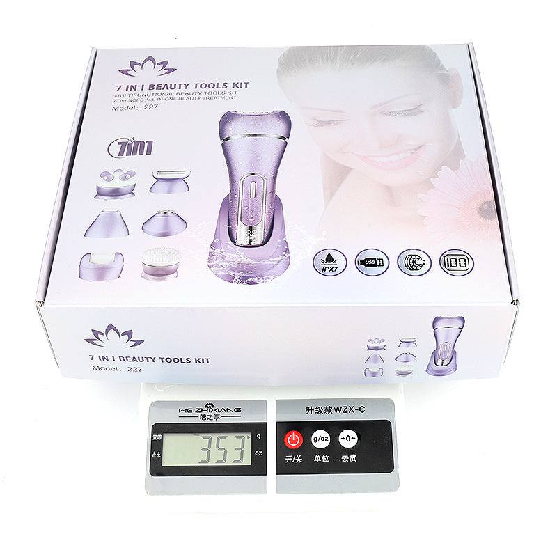 Wal-Mart Hot Sale Women&#039;s 7 In 1 Multifunctional Shaver Foot Grinder Shaving Knife Suit Body Private Parts Epilator