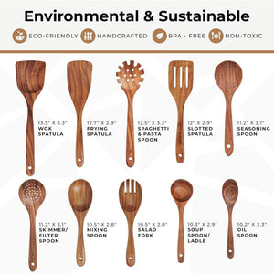 Acacia Wood Spatula 7-piece Wooden Kitchenware Suit Teak Wood Spatula Salad Spoon Mixing Spoon Noodle Spoon Colander