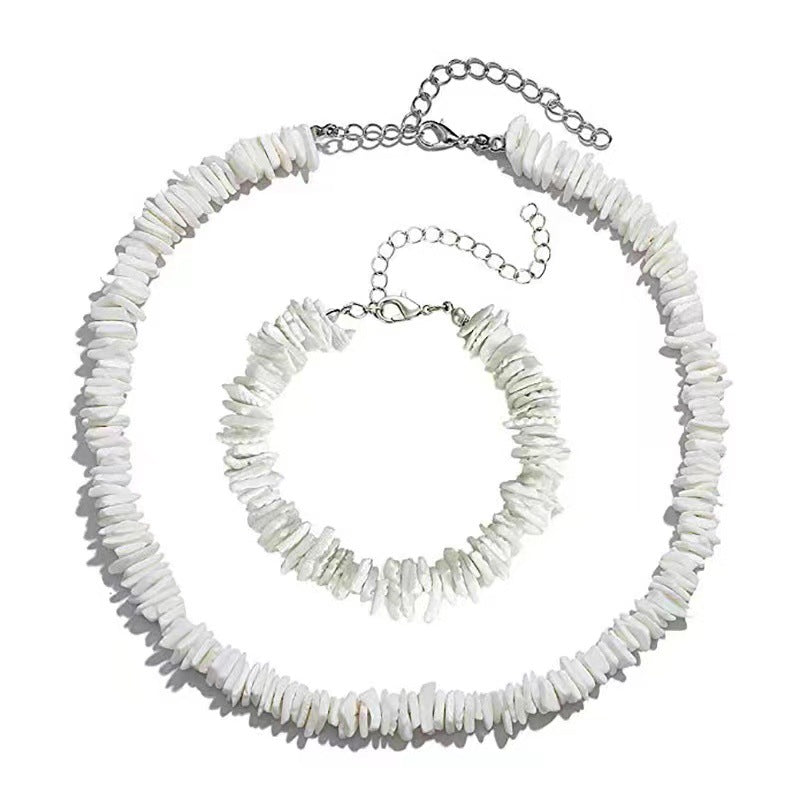 Shell Necklace Handmade Natural Broken Shell Hawaiian Clavicle Chain Irregular Shell Bracelet