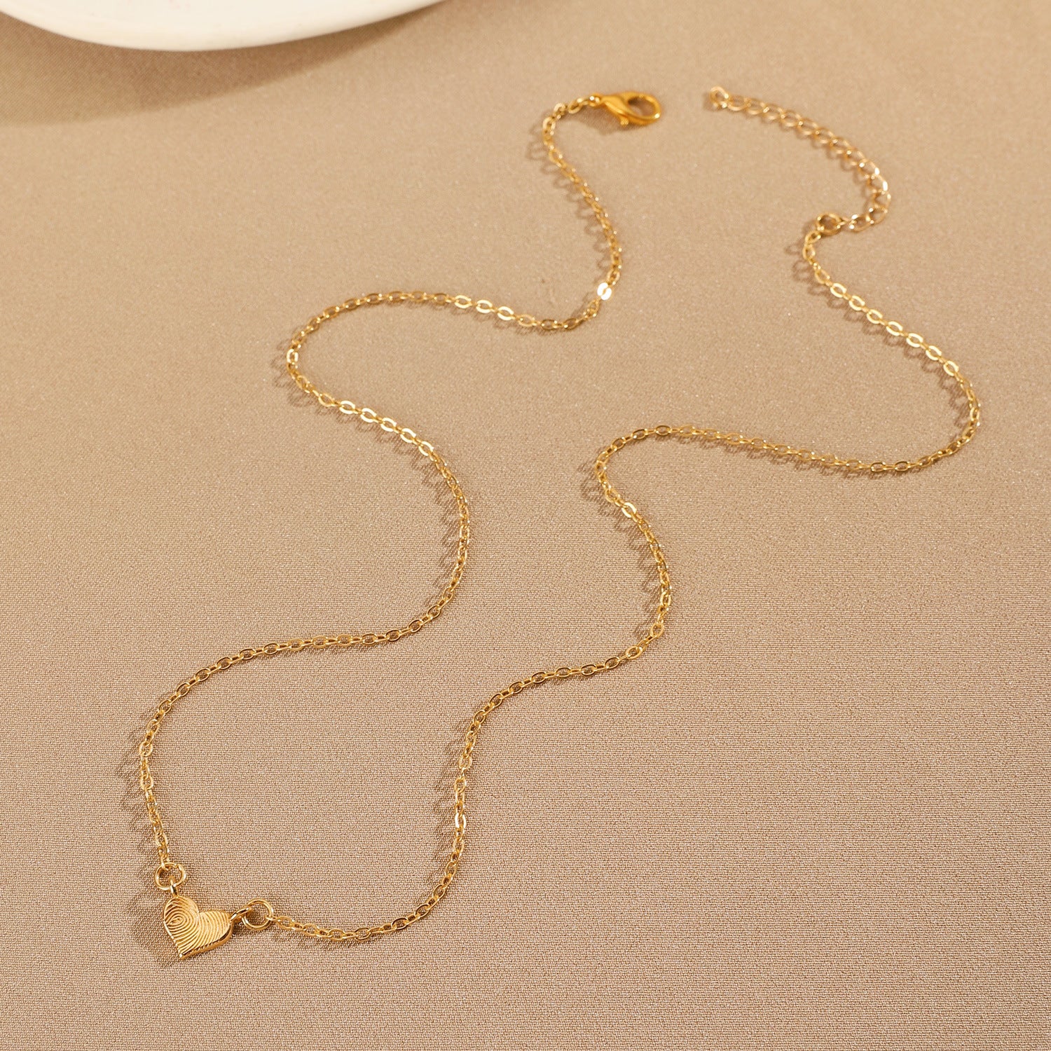 Fashion Simple Niche Design Love Fingerprint Pendant Necklace Women&#039;s All-match Clavicle Chain Extremely Simple Style