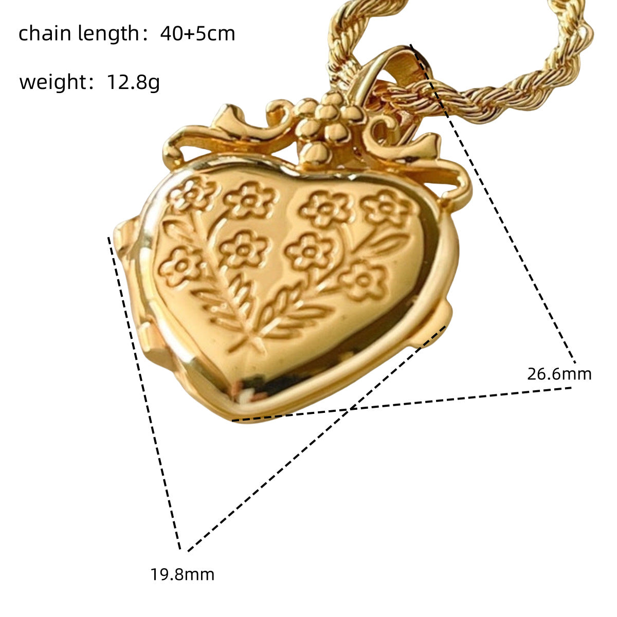 Love Flower Photo Album Pendant Square Opening Necklace Niche Design Opening And Closing LOVE Pendant Clavicle Chain