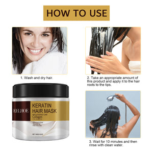 EELHOE Repair Moisturizing Hair Mask Deep Moisturizing Repair Damaged Hair Anti-dry Split Knotting Anti-hair Falling