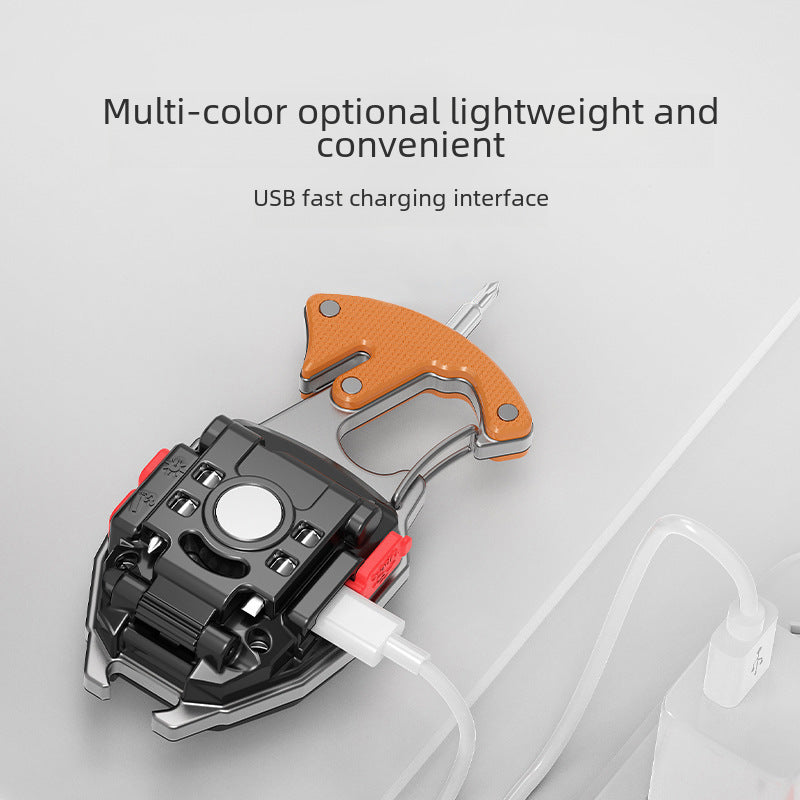 Keychain Work Light Multi-function Cigarette Lighter Charging Portable Camping Auto Repair Led Strong Light Mini Flashlight Small
