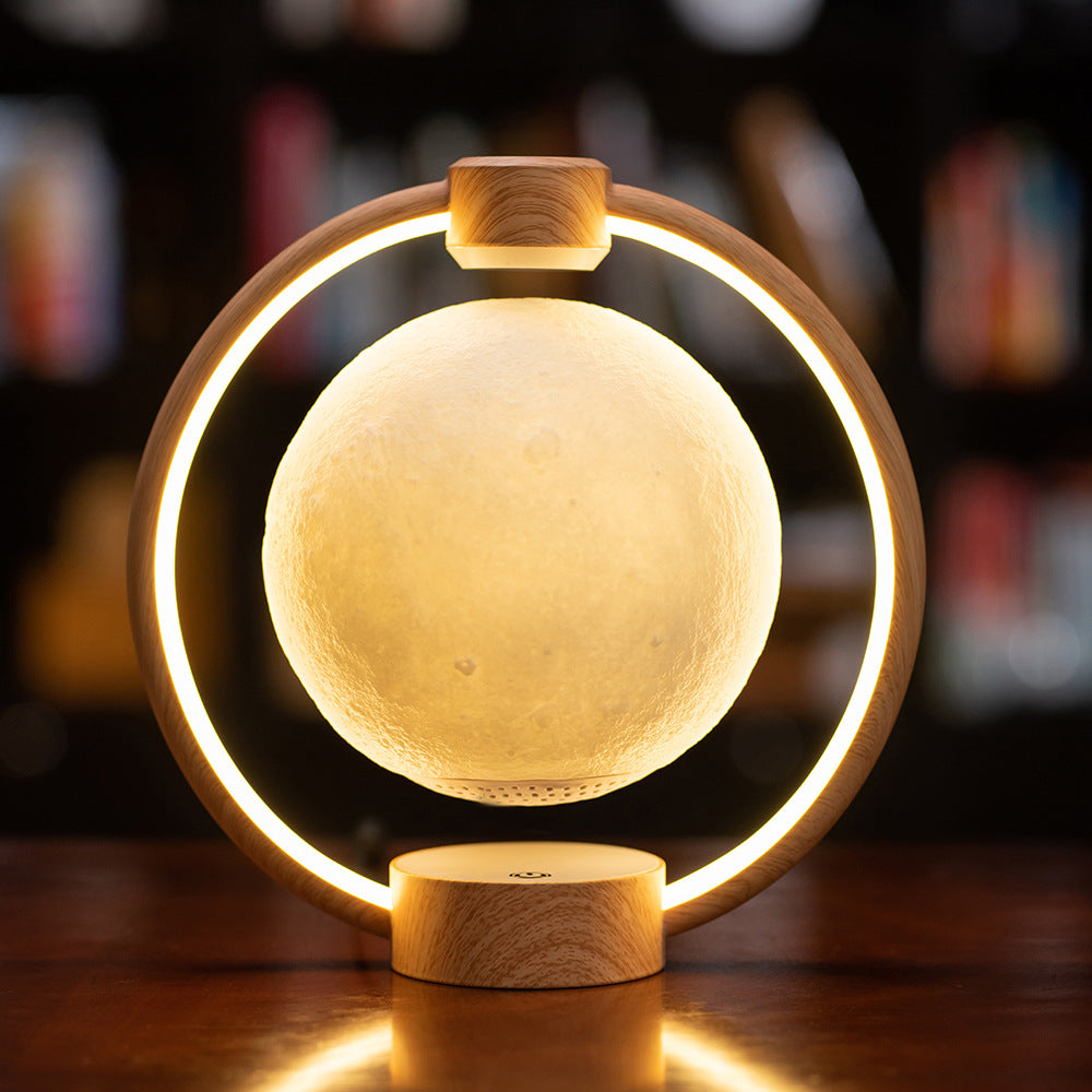 Magnetic Levitation Bluetooth Speaker Creative Night Light Home Desktop Bedroom Ornaments Magnetic Levitation Moon Bluetooth Audio Light