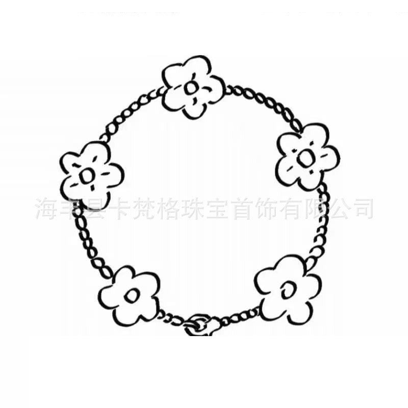 Ultra-High Version Four-Leaf Clover Five-Flower Bracelet For Women Thick Plated 18K Rose Gold Natural White Mother-Of-Pearl Carnelian