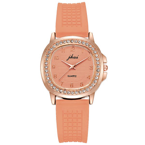 Women&#039;s Square Silicone Strap Digital Grid Dial Quartz Watch Fashion Trend Ladies Watch
