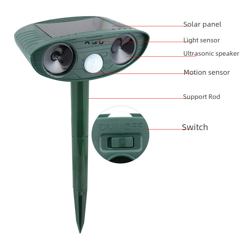 Solar Rat Repellent Ultrasonic Repellent Outdoor Waterproof Infrared Flash Repellent Bird Repellent